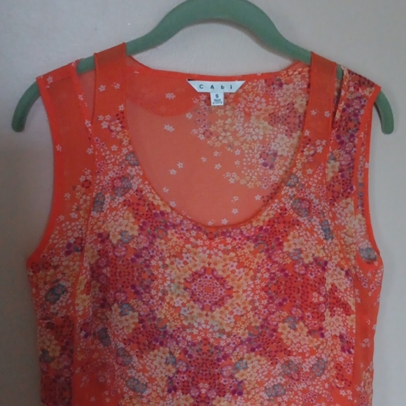 CAbi Blouse Beautiful In Orange & Violet - Picture 2 of 10
